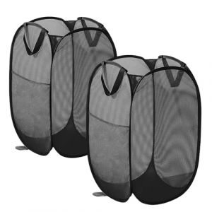 2 Pi&egrave;ces Panier &agrave; Linge Pliable,75L Paniere a Linge Sale,Paniers &agrave; Linge Pliables pour Buanderie,Salle de Bain,Chambre &agrave; Coucher,Chambre d'enfant,Voyage (Noir 1 + Noir 1) (Xwanwan Trading, neuf)