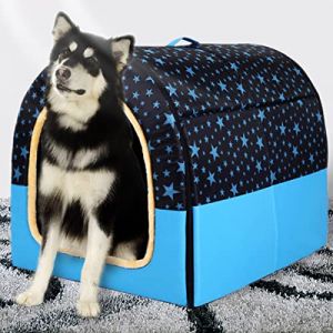 XWanitd Niche extra large pour chien de taille moyenne, lit pour soulagement de l'anxiété XL - Igloo doux pour l'hiver et l'hiver - 2 en 1 - lavable (60 x 48 x 45 cm, B) (XPnit, neuf)