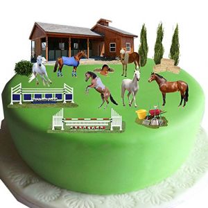 équestre Cheval & Poney Scène gâteau en papier gaufrette comestible – Idéal pour décorer votre anniversaire cakes- facile à utiliser (Top That, neuf)