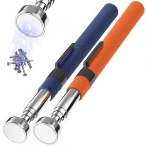 2 Pièces Aimant Telescopique 8LB Orange et Bleu Acier Inoxydable Aimant Telescopique Auto Tige Aimantée Magnetic Pick Up Tools Tige Telescopique Jusqu'à 72cm pour Ramasser de Petites Pièces Objets (KeKeTrading, neuf)