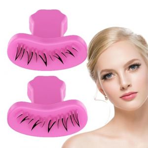 Tampon en silicone pour cils - Outil de maquillage - Poign&eacute;e confortable - Portable - Pour la maison, les voyages, les voyages d'affaires, les salons de beaut&eacute; (floint, neuf)