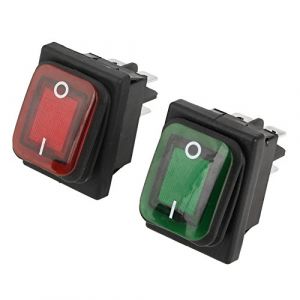 4PCS 220V Interrupteur à Bascule ON-OFF DPST 4-Broches Arrêt Interrupteur Etanche avec Voyant Lampe Rouge Vert (Kerindas, neuf)