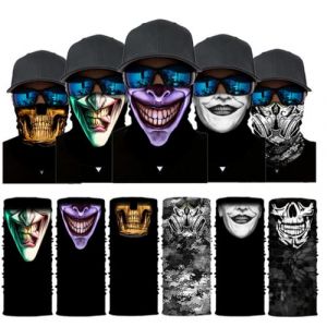 Freesom Lot de 6 Cache Cou Col Visage Couvre-Chef Modo Ete Bandana Tube Homme Tete de Mort Crane Cagoule Tour de Cou Elastique Respirant Anti-solaire Sport Velo Vintage Cadeau Pas Cher (Cabrianne, neuf)