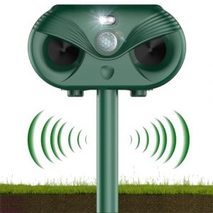 Répulsif Chat Ultrason, 4 Modes Repulsif Chat Solaire, Répulsif Animaux à ultrasons avec détecteur de Mouvement, Étanche Repulsif Chat pour Jardin, Chats Chiens Souris Ratons IP54 imperméable (EU Chuenyuan, neuf)