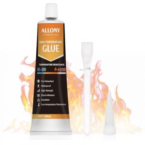 ALLONY Silicone Haute Temperature, Colle Haute Temperature Translucide, Colle Haute Temperature Four, Résistant à la Chaleur, Adaptée aux Voitures, Appareils Électroménagers Pegamento - 100ml (SUQIAN, neuf)