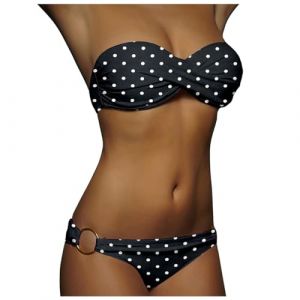 Maillot de bain sexy deux pièces avec bretelles amovibles et anneau en métal pour femme Maillot de bain push up bandeau torsadé pour femme Bikini Sexy Maillot De Bain (kWEX, neuf)