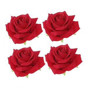 Homoyoyo 4 Pièces Clip à Cheveux Rose Simulation Revers Ensemble D'arc De Ballon Tutu Épingle à Hijab Fantaisie Flamant Broche Rose Fausses Fleurs Ananas Tulipe Broches Roses Rouge En Tissu (S Wisdom HF, neuf)