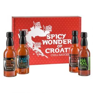 I LOVE SPICY Coffret Dégustation Spicy Wonders of Croatia - 4x100ml– Sauces Piquantes Artisanales – Véganes, Sans Gluten, Naturelles – Idée Cadeau Gourmet Homme & Femme – Niveaux de Piquant 1 - 4/5 (xportxpert, neuf)