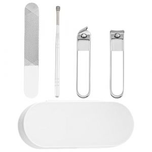 Lot de 4 coupe-ongles coudés avec lime à ongles en acier inoxydable facile à utiliser pour adultes et personnes âgées (KAIlaicia, neuf)