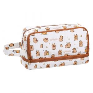FOSDICK Trousse Kawaii Capybara Trousse Scolaire Grande Capacit&eacute; avec Compartiments Mignon Animal Porte-stylos Capybara Trousses pour Enfants Ado, Pencil Case pour l'&Eacute;cole et Le Bureau, Cadeau Fille (FOSDICK, neuf)