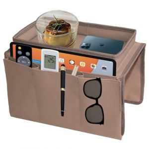 Organisateur d'accoudoirs de canapé, organiseur de canapé avec plateau, sac de rangement avec télécommande, support pour téléphone, livre, magazines, télécommande, lunettes, tasse, collations, sac (Fashion-Gel-Nail-Polish-Shop, neuf)