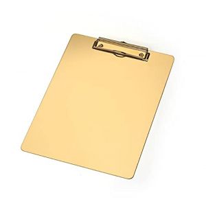 Porte-bloc de luxe en acier inoxydable plaqu&eacute; or, format A4/A5/A6, bloc-note juridique de bureau, porte-documents, menu, bloc-notes, cadeaux pour le personnel et &eacute;tudiant - 1 lot (MOTT EU, neuf)