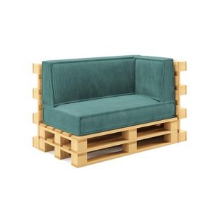 chilly pilley® Coussin de Palette Coussins de Palette en Velours côtelé pour palettes UE - Housse Amovible - Coussin d'assise - Coussin de Dossier (Lot de 3, Turquoise) (chillypilley, neuf)