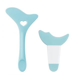 Lot De 2 Pochoirs Pour Fard À Paupières, Aide À L'eyeliner En Silicone, Protecteur D'applicateur De Mascara, Outils De Maquillage Pour Rouge À Lèvres, Crème Pour Le Visage (Bleu) (EHOTER Décor, neuf)