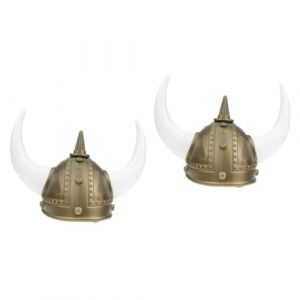 TINEASUR 2 Pièces chapeau de corne de viking décor viking costume de casque accessoires halloween accessoire halloween deguisement adulte ornement viking décor de la Rome antique Plastique (Sauxi, neuf)