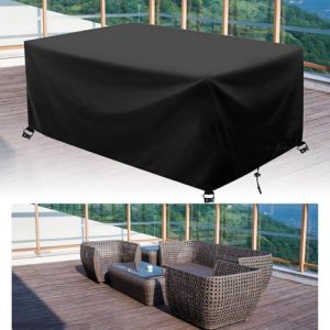 AJALGZ Housse Salon de Jardin 120x50cm Exterieur Impermeable Bâche de Protection Exterieur Table Coupe-Vent Anti-UV Résistant à la Déchirure Housse pour Mobilier De Jardin 120x50x90cm/LxlxH-Noir (YouZheng, neuf)