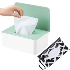 SEPSCO Boite Lingette Bebe et Sacs Lingettes Humides, Boîte Papier Toilette Humide avec Couvercle Distributeur Lingettes Accessoires Mouchoirs Rangement PP Boîtes Reutilisable pour Wc Voiture Maison (SEPSCO, neuf)