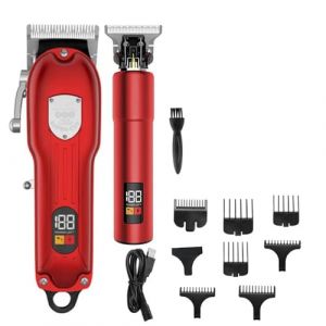 Tondeuse Cheveux Professionnelle, 2PCS Professional Hair Trimmer For Men Electric Hair Clipper Beard Grooming Edge Hair Cut Machine Rechargeable Set (nanfengxianluoleixiaoshoubu, neuf)