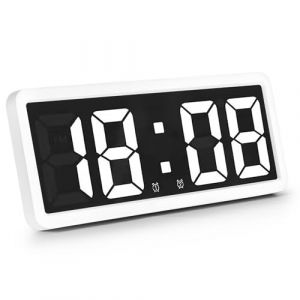OYIWINMI Horloge Murale Numérique Luminosité Réglable avec Température, Date, Chrono, 12/24 Heures, Réveil Numérique pour Salon Bureau, Chambre, École (WOYIKEJI, neuf)