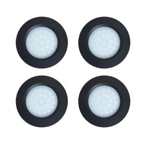 MARVIX Spots LED noirs 12 V 24 V à intensité variable pour éclairage de camping-car, caravane, camping-car et bateau (blanc chaud, 3000 K) – Lot de 4 (Marvix, neuf)