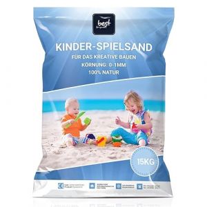 4myBaby GmbH - Sable de Jeu pour Enfants 15 kg | Sable de Quartz Fin Non Toxique et sans Danger | Sac de Sable extérieur Naturel et lavé | Idéal pour Jeux et bacs à Sable décoratifs (4myBaby GmbH, neuf)