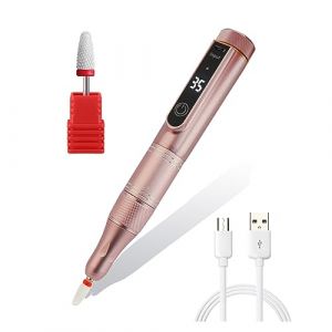 TEmkin Perceuse à Ongles électrique 35 000 TR/Min Rechargeable, perceuse de manucure Portable, Lime à Ongles électronique, polisseuse à Ongles sans Fil Mac (35 000 sans Fil Rose A) (AZ123456789, neuf)