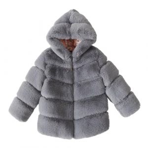 Manteaux en Fausse Fourrure Fille Hiver Veste en Fausse Fourrure pour Enfants Filles en Fausse Chaude Vestes à Capuche Blouson d'hiver Manteaux et Blousons Ado Chaude en Peluche pour 2-13 Ans (⭐⭐⭐⭐⭐AEGJEGVD⭐⭐⭐⭐⭐, neuf)