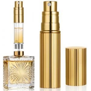 AUYAO Vaporisateur Parfum Vide, 5 ML Vaporisateur Vide Rechargeable, Flacon Parfum Vide Portable, Mini Flacon Voyage Vide Femmes et Hommes pour Sac &agrave; Main, Poche(Or) (Yadark, neuf)