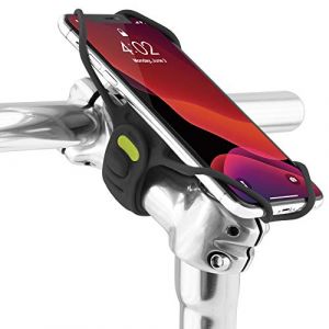 BONE Support de téléphone pour vélo, Universel et Ultra léger, Compatible avec téléphones de 5,8" à 7,2", antidérapant et Absorbant Les Vibrations - Bike Tie Pro 3 Noir (Bone FR, neuf)