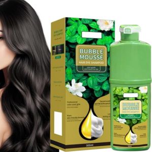 Mousse Colorante Cheveux,Coloration Mousse,Hair Dye Shampoo,Shampoing Moussé Bulle,Moussé Naturelle Pour Cheveux Végétaux,Teinture Chéveux Homme,Pour Couverture Des Chevéux Gris (Marron Noir) (FEIBAO&-Wu, neuf)