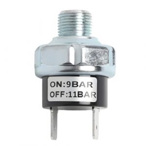LKRXW Interrupteur de Pression pour Compresseurs d'air 9-11 Bar Pressostat de Compresseur Air 1/4"-19 BSPT Pressostats de Commande Valve Pompe Automatique DC 12V 24V AC 110V 220V (LKRXW, neuf)