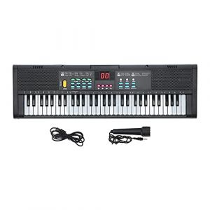 Piano &eacute;lectronique portable 61 touches, piano &agrave; clavier 61 touches, piano num&eacute;rique &eacute;lectronique avec microphone haut-parleur int&eacute;gr&eacute; pour gar&ccedil;ons, filles, d&eacute;butants (Wongsington, neuf)