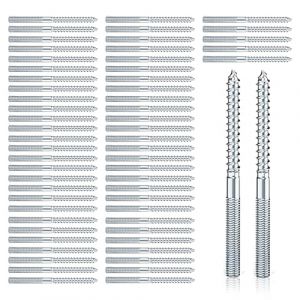 60 Pi&egrave;ces Vis Double Filetage M6 x 80 mm, Vis &agrave; Double Filetage, Boulons de Suspension Torx, Bois Goujon Tige Filet&eacute;e pour Assemblage de Meubles et Fixation (EUPDD, neuf)