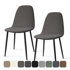 Housse de Chaise Scandinave 2 Pieces Universel Housses Chaise de Salle à Manger Lavable Extensible Couverture de Chaise Housse Chaise pour Décoration Salon Cuisine Hôtel (Gris, 2 Pieces)-KC (Ballad, neuf)
