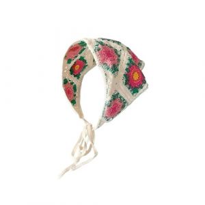 Foulard Triangle Cheveux Bandeau triangulaire fait main au crochet, fleur, fraise, foulard, chapeau, bandeau tricot&eacute; for filles, serviette(Color-07) (huxiaohong666, neuf)
