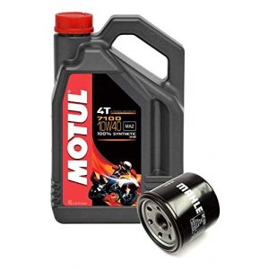 Motul Duo Service de vidange d'huile 7100 4T 10W-40 synthétique 4 litres + Filtre à Huile OC574 (Redcar Service, neuf)