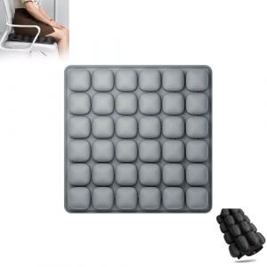 Sondur Coussin de voyage 3D Air Cell - Confortable - Coussin de voyage auto-gonflable portable pour avion - Coussin portable pour siège de voiture, chaise de bureau, fauteuil roulant (gris clair) (YaYa HE, neuf)