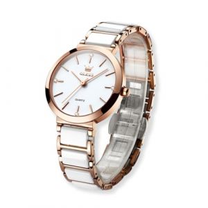 Raitown Montre Femme Mode Céramique Imperméable Quartz Or Rose Montre pour Femme Cadeau Noir Blanc Optionnel (Raitown, neuf)