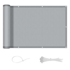 LOVE STORY Brise Vue pour Balcon 90x600cm, Imperméable Couverture de Confidentialité Écran(PES),Protection UV Opaque pour Balcon with Cable Ties,Pare-Soleil pour Jardin Extérieur,Gris (Garden Time, neuf)