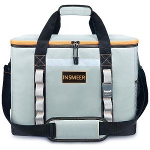 INSMEER Grand Sac Isotherme48L/55L, 65/80 Can Sac Glacière Étanche/Facile à Nettoyer avec Décapsuleur et Bandoulière Amovible, pour Plage, Pique-Nique, Shopping, Camping (INSMEER Direct EU, neuf)