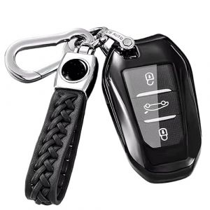 【5 Couleurs】Z.MYUKI Astra L C02 PHEV Coque clé avec porte Clef pour Opel Astra 2021-2022 2023 Accessoire original Protection clé (Noir) (Z.MYUKI-EU, neuf)