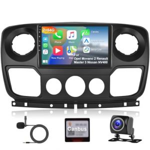 2GB+64GB Android Autoradio pour Renault Master 3 Opel Movano 2 Nissan NV400 2010-2021 Carplay Android Auto, Hodozzy &Eacute;cran Tactile 10,1 Pouces, GPS WiFi, Bluetooth, FM/RDS Radio Voiture 2 Din + Cam&eacute;ra (Hodozzy Store, neuf)