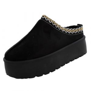 Toocool Sabot Su&egrave;de Femme Fourrure Int&eacute;rieure Flatform compens&eacute;e Chaud H-3, B310 Noir, 41 EU (toocool-shop, neuf)