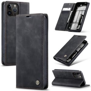 Samokor Coque pour iPhone 14 Pro 5G Housse Cuir Premium Etui Rabat Pochette Portefeuille Fentes Cartes Magn&eacute;tique,&Eacute;tui Protection pour iPhone 14 Pro 5G,Noir (Haoxin20, neuf)