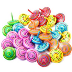 Lectorias 30 Pi&egrave;ces Toupie en Bois, Toupies pour Enfants &Eacute;tag&egrave;res avec 6 Couleur, Mini Spinning Top Gyroscopes Color&eacute; 6 cm, Anniversaires d'enfants Invit&eacute;s Petits Cadeaux pour Les Enfants de 3 &agrave; 7 Ans (CUC EMMA S.R.L., neuf)