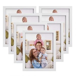 Giftgarden Lot de 7 Cadre Photo 20x25 cm, Cadre Multi Photo Blanc Moderne avec Verre pour Affichage Mural ou de Table (Gift_Garden, neuf)