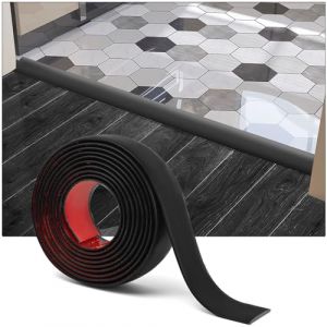 Art3d Bande de transition de sol auto-adhésive en vinyle, bande de séparation plate pour joindre les espaces au sol, transition de seuil de moquette, carreaux de sol,304×4cm,Noir (Art3d, neuf)