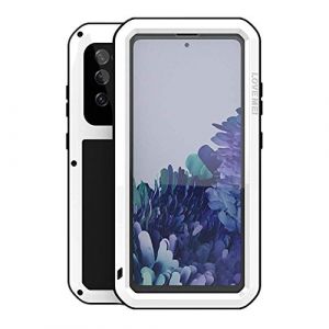 LOVE MEI Coque pour Samsung Galaxy S20 FE 5G, Outdoor Sports Heavy Duty M&eacute;tal Blind&eacute; Coque &Eacute;tanche Antichoc Anti-poussi&egrave;re Full Body Protection Case avec Verre tremp&eacute; pour Galaxy S20 FE 5G (Blanc) (Yeon store, neuf)