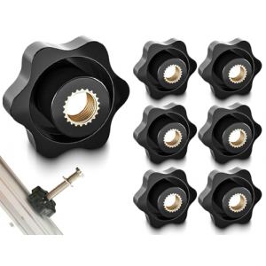 Lhbwhiz Lot de 6 écrous à poignée étoile M8,écrou à oreilles en laiton,écrou moleté à filetage intérieur,bouton de serrage pour écrou à tête étoilée,écrous à poignée moletée,écrous à filetage moleté (badasi1, neuf)