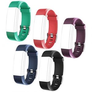 Sangle de Montre de Remplacement de 5pcs / Set, Sangles Smartband ID115Plus HR pour la Montre Intelligente de Fitness (Noir, Rouge, Bleu, Vert, Violet) (Mluckyhuge, neuf)
